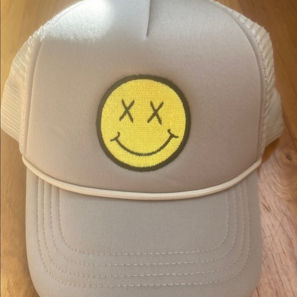 Smiley Face Kids Cap - Beige